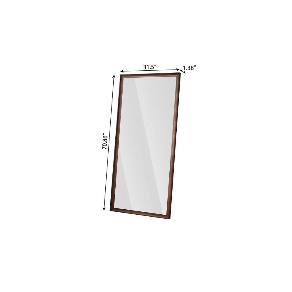 Brown Wood Wall Mounted and Leaning Framed Full Length Mirror - 71-inch