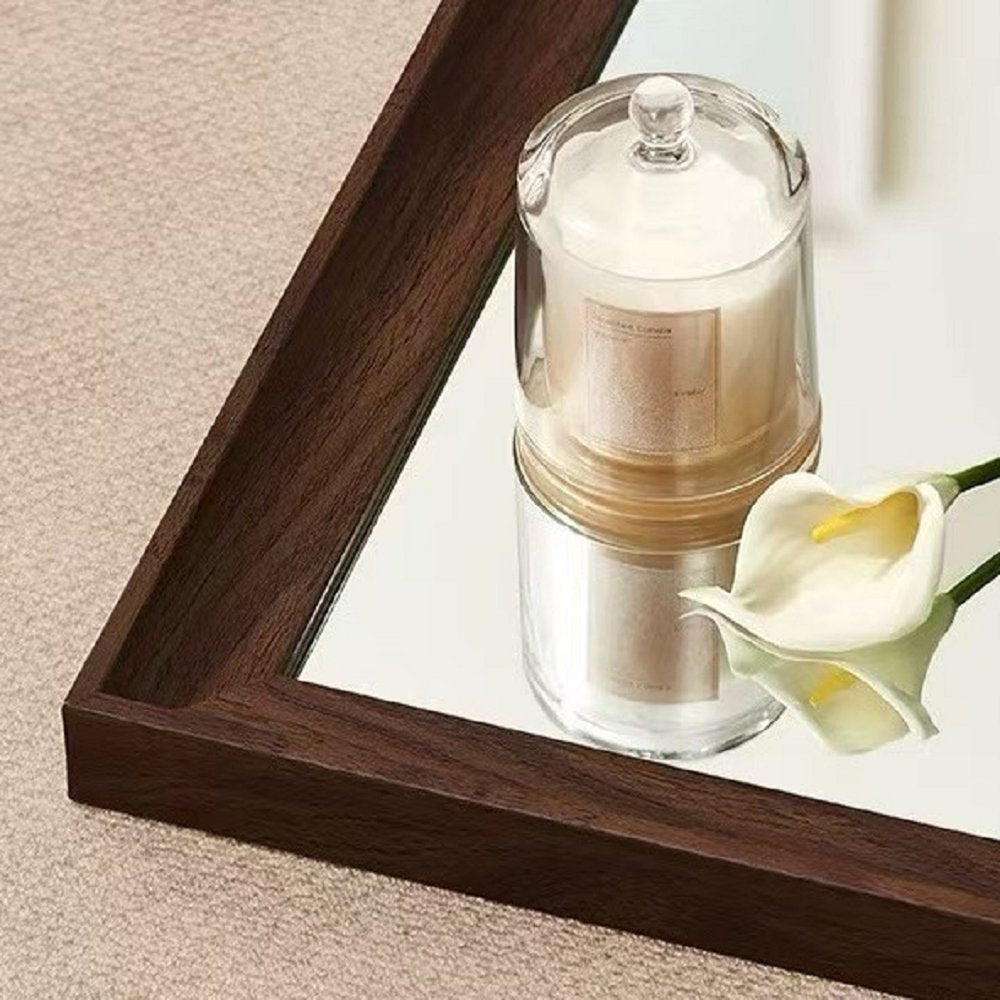 Brown Wood Wall Mounted and Leaning Framed Full Length Mirror - 71-inch