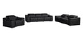 Three Piece Black Genuine Leather Six Person Seating Set