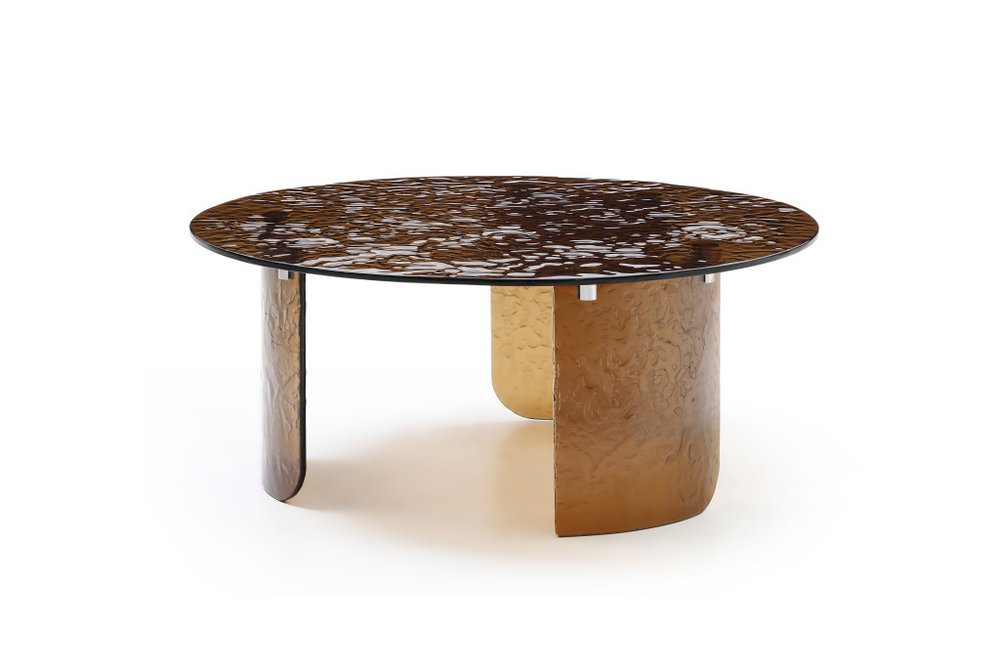 Bronze Glass Round Coffee Table - 35-inch