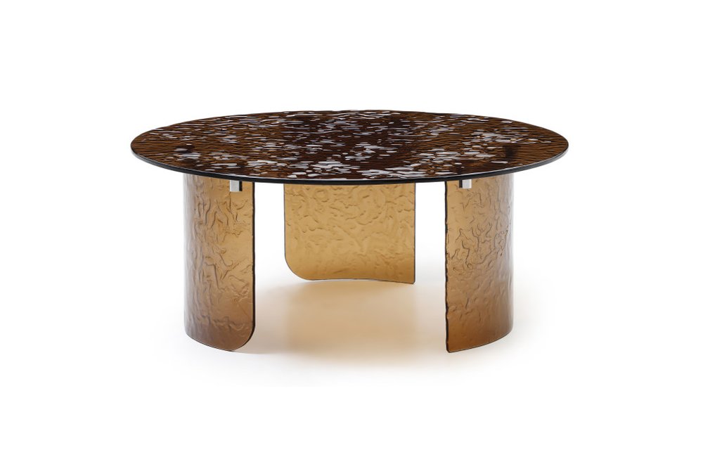 Bronze Glass Round Coffee Table - 35-inch