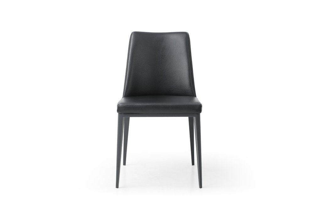 Black Faux Leather Dining Parsons Chair