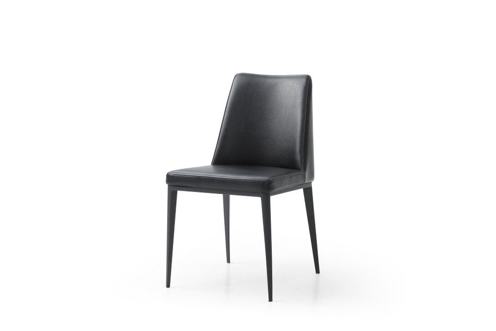 Black Faux Leather Dining Parsons Chair