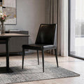 Black Faux Leather Dining Parsons Chair