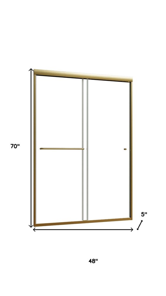 Aluminum and Glass Shower Door - 70 X 48-inch
