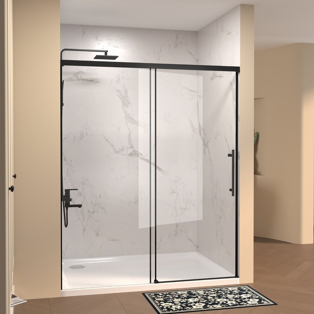 Black Glass Sliding Closet Doors - 72 x 60-inch