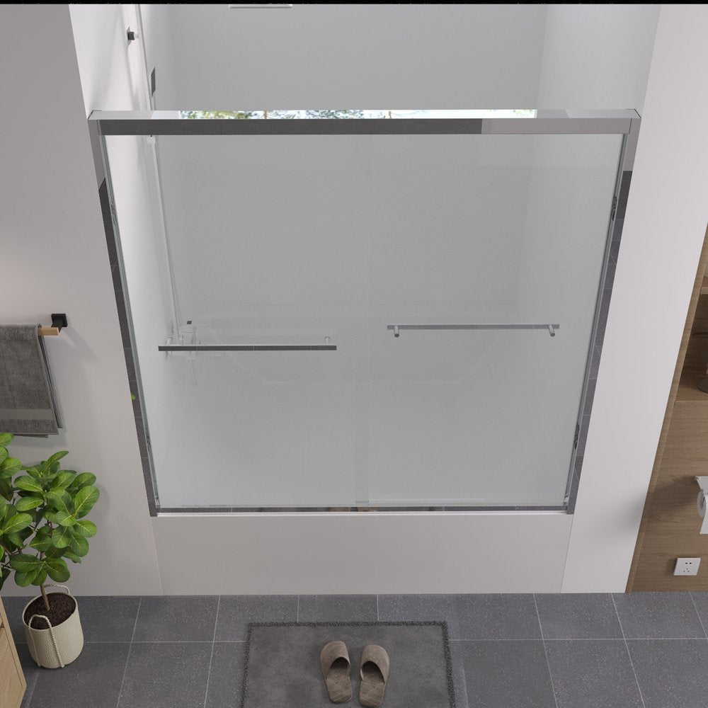 White Glass Sliding Closet Doors - 58 x 60-inch