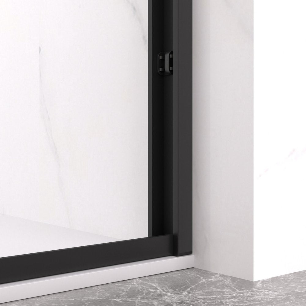 Black Glass Sliding Closet Doors - 72 x 60-inch