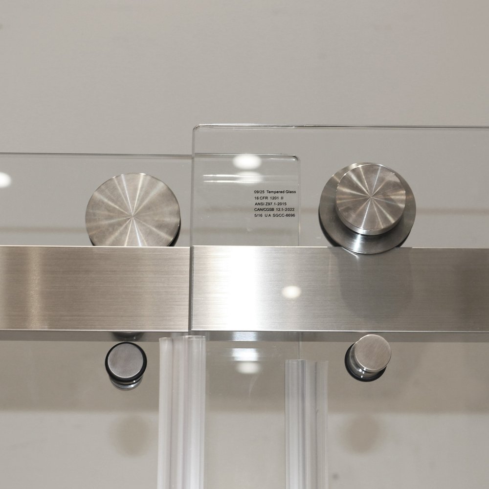 White Glass Sliding Closet Doors - 72 x 59-inch
