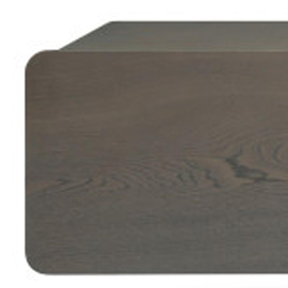 Ash Gray and Nickel Wood and Stainless Steel Enclosed Storage TV Stand