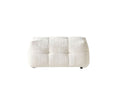 Beige and Black Chenille Tufted Pouf Ottoman - 36-inch