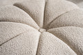 Taupe Tufted Boucle Tufted Round Ottoman - 32-inch