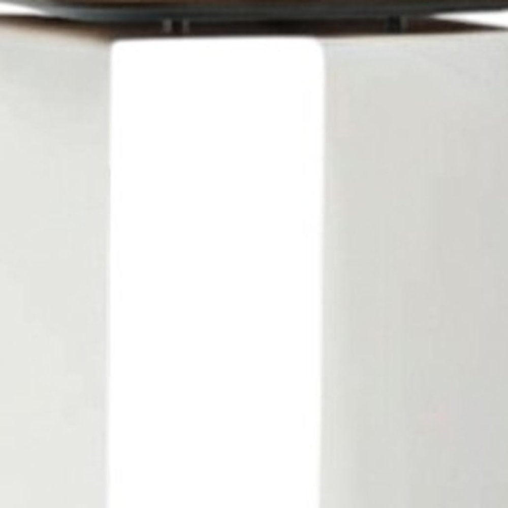 White and Brown Aluminum and Heavy Duty Resin Outdoor Side Table - 12-inch