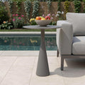 Dark Gray Aluminum Round Outdoor Side Table - 20-inch