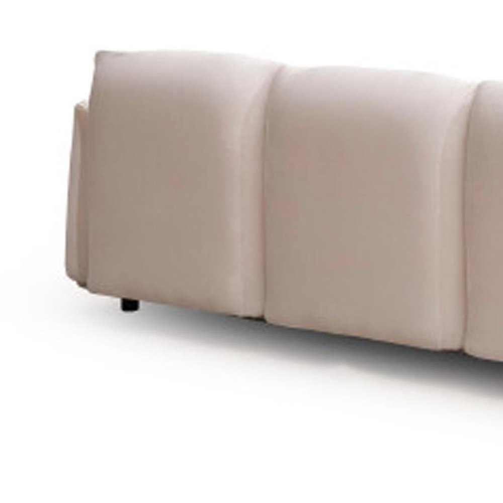 White Velvet Sofa - 98-inch