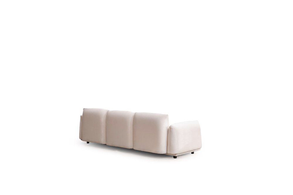 White Velvet Sofa - 98-inch