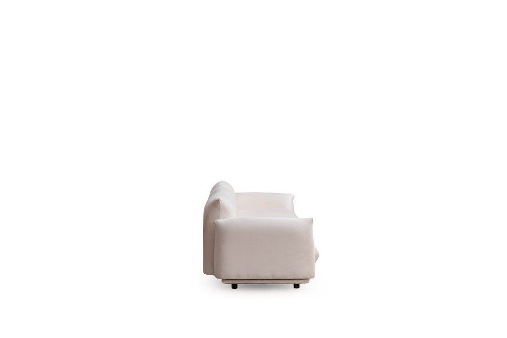 White Velvet Sofa - 98-inch