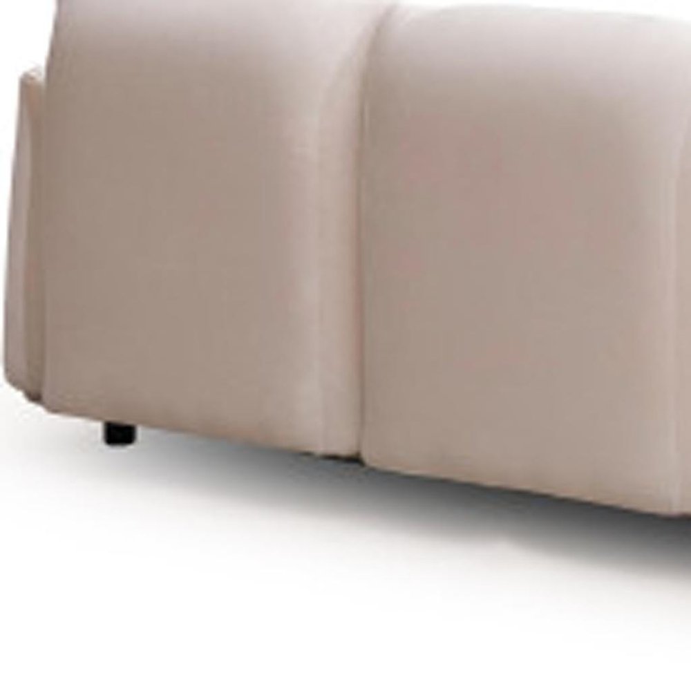 White Velvet Sofa - 98-inch
