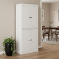 White Solid Wood Four Door Pantry or Storage Closet - 72-inch