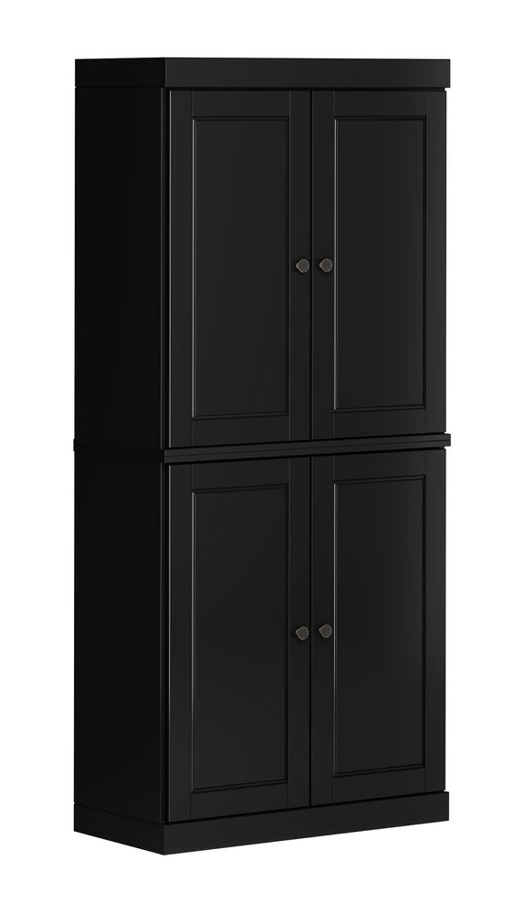 White Solid Wood Four Door Pantry or Storage Closet - 72-inch