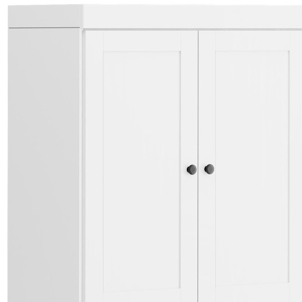 White Solid Wood Four Door Pantry or Storage Closet - 72-inch