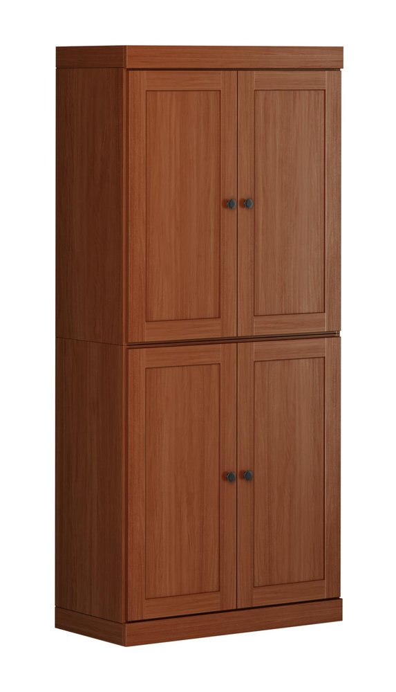 White Solid Wood Four Door Pantry or Storage Closet - 72-inch
