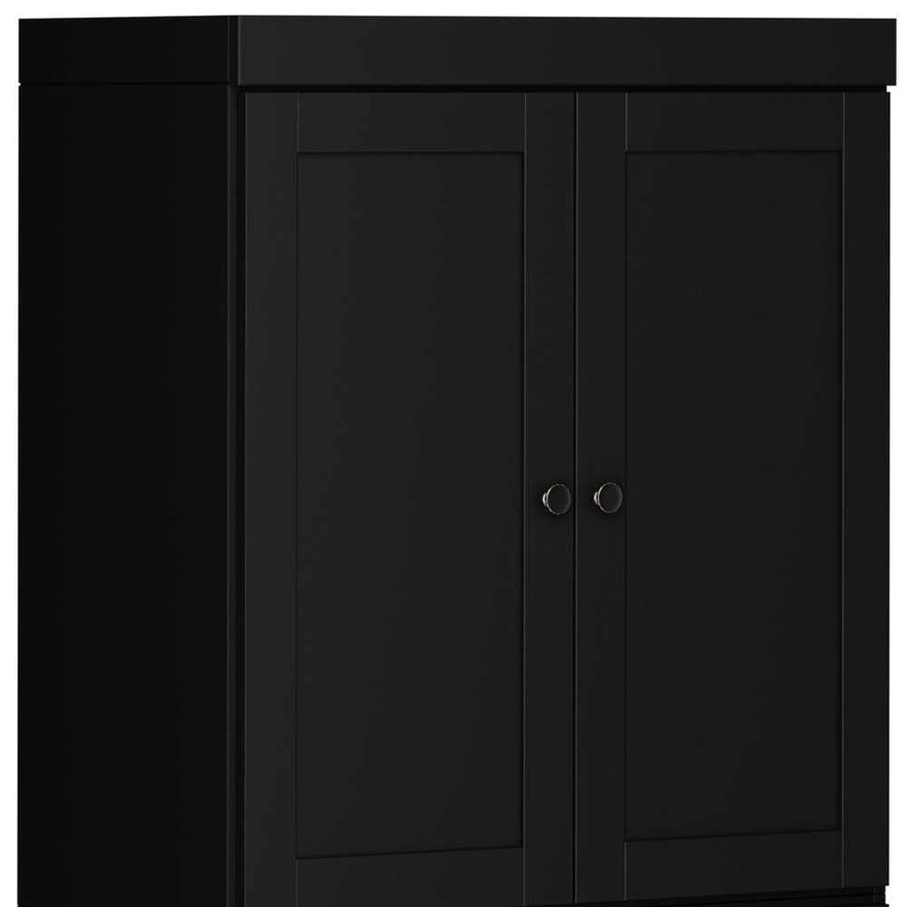 White Solid Wood Four Door Pantry or Storage Closet - 72-inch
