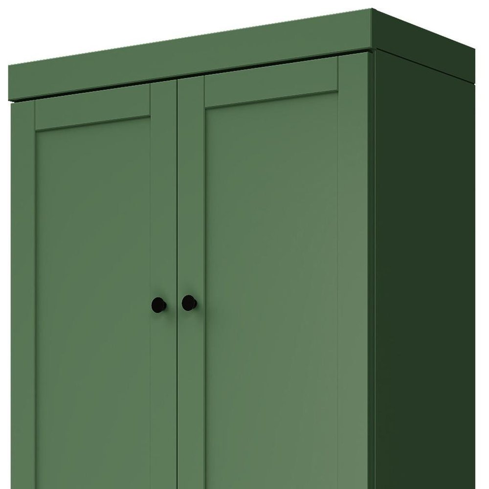 Teal Blue Solid Wood Four Door Pantry or Storage Closet - 72-inch