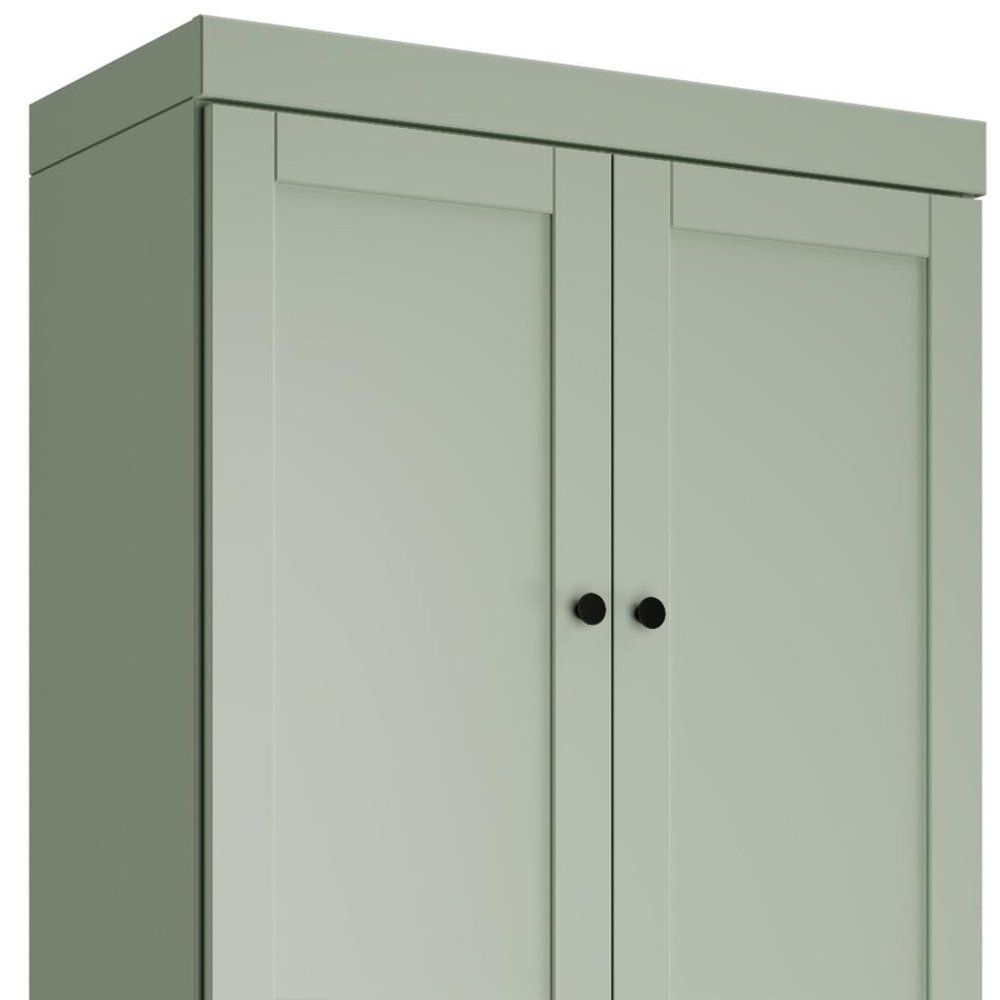 Teal Blue Solid Wood Four Door Pantry or Storage Closet - 72-inch