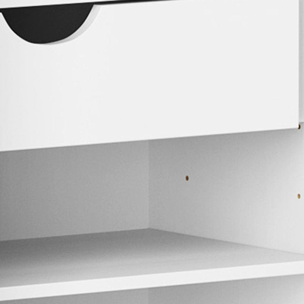 White Solid Wood Four Door Two Drawer Pantry or Storage Closet - 72-inch