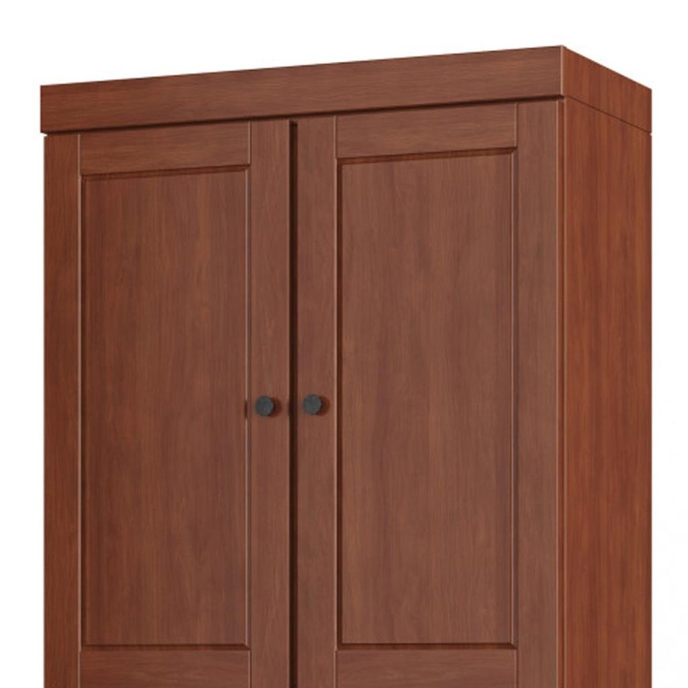 Coffee Solid Wood Four Door Two Drawer Pantry or Storage Closet - 72-inch