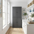 Gray Solid Wood Four Door Two Drawer Pantry or Storage Closet - 72-inch