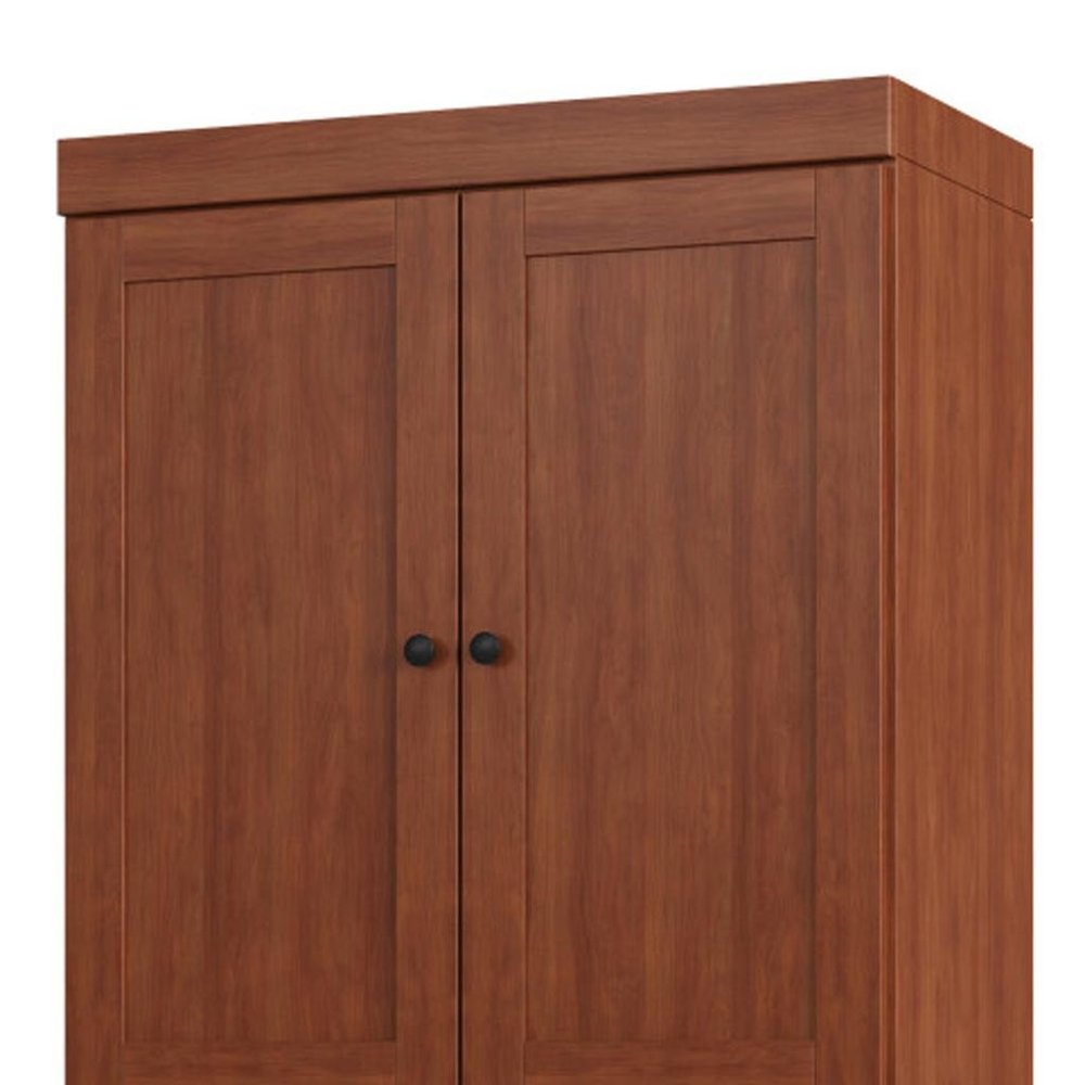 Coffee Solid Wood Four Door Two Drawer Pantry or Storage Closet - 72-inch