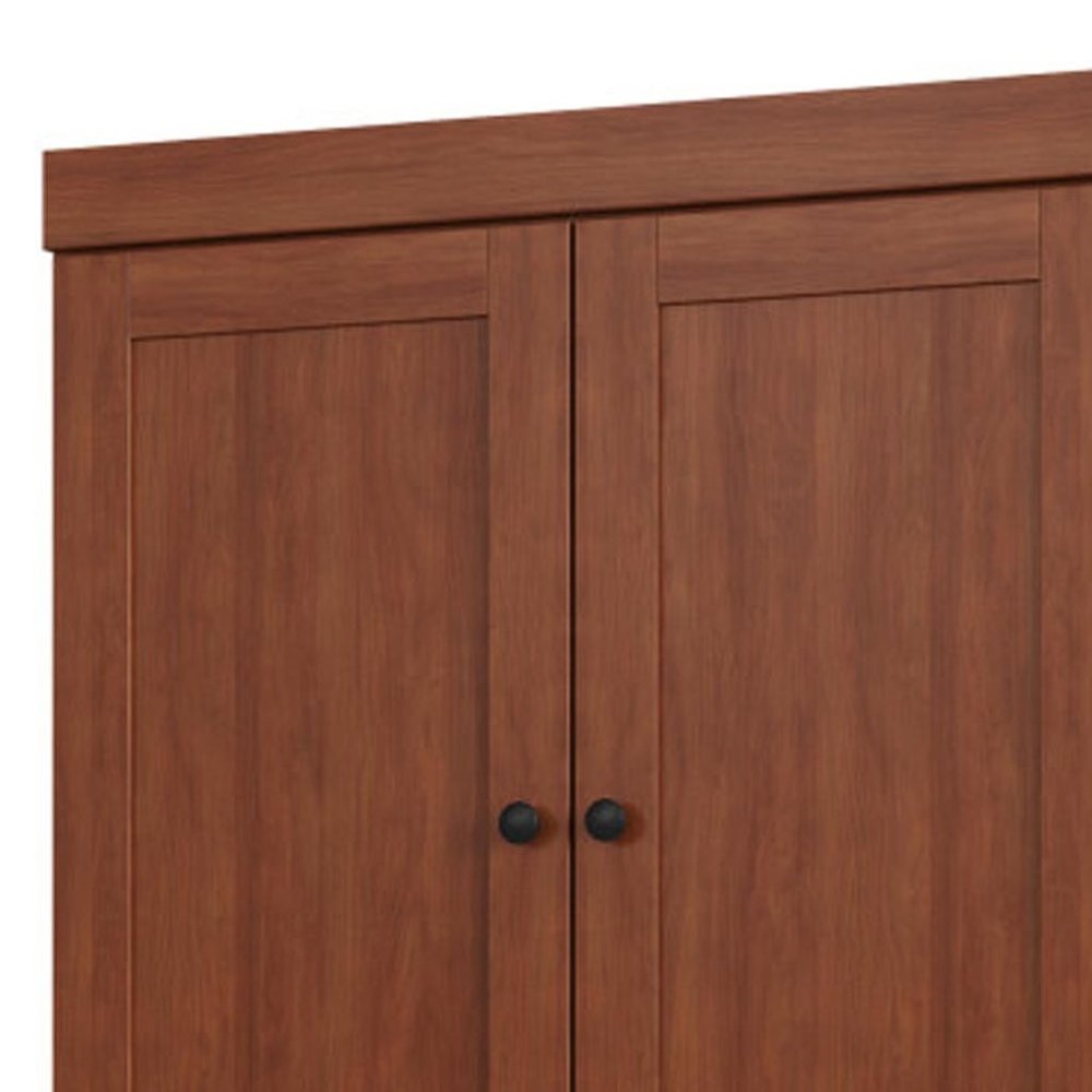 Coffee Solid Wood Four Door Two Drawer Pantry or Storage Closet - 72-inch