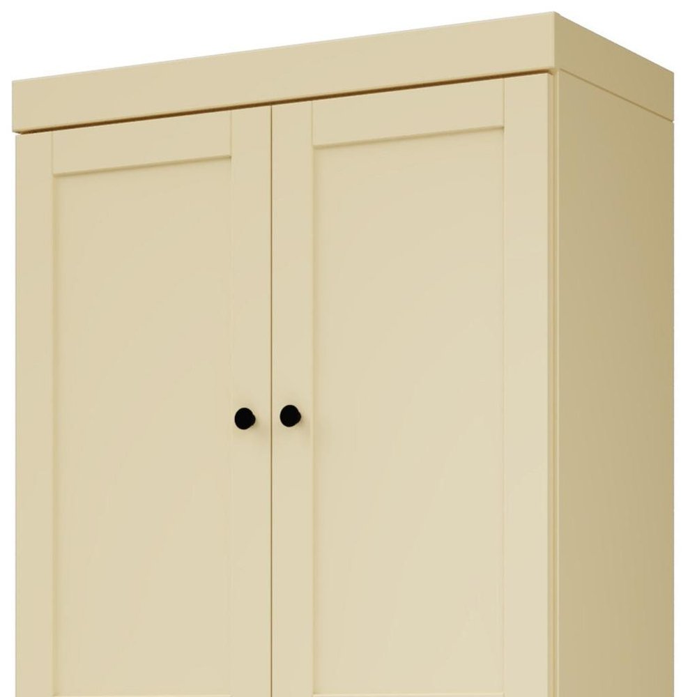 Yellow Solid Wood Four Door Two Drawer Pantry or Storage Closet - 72-inch