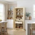 Yellow Solid Wood Four Door Two Drawer Pantry or Storage Closet - 72-inch