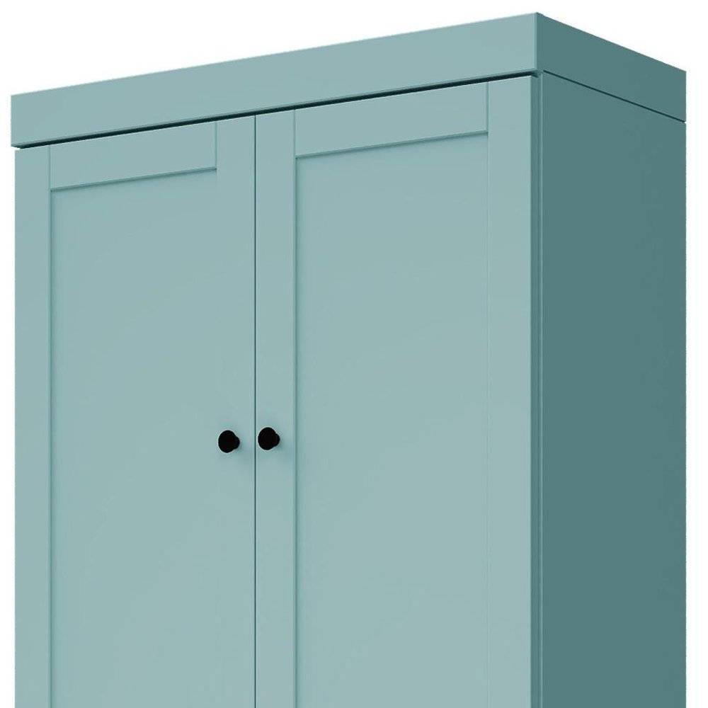 Aqua Solid Wood Four Door Two Drawer Pantry or Storage Closet - 72-inch