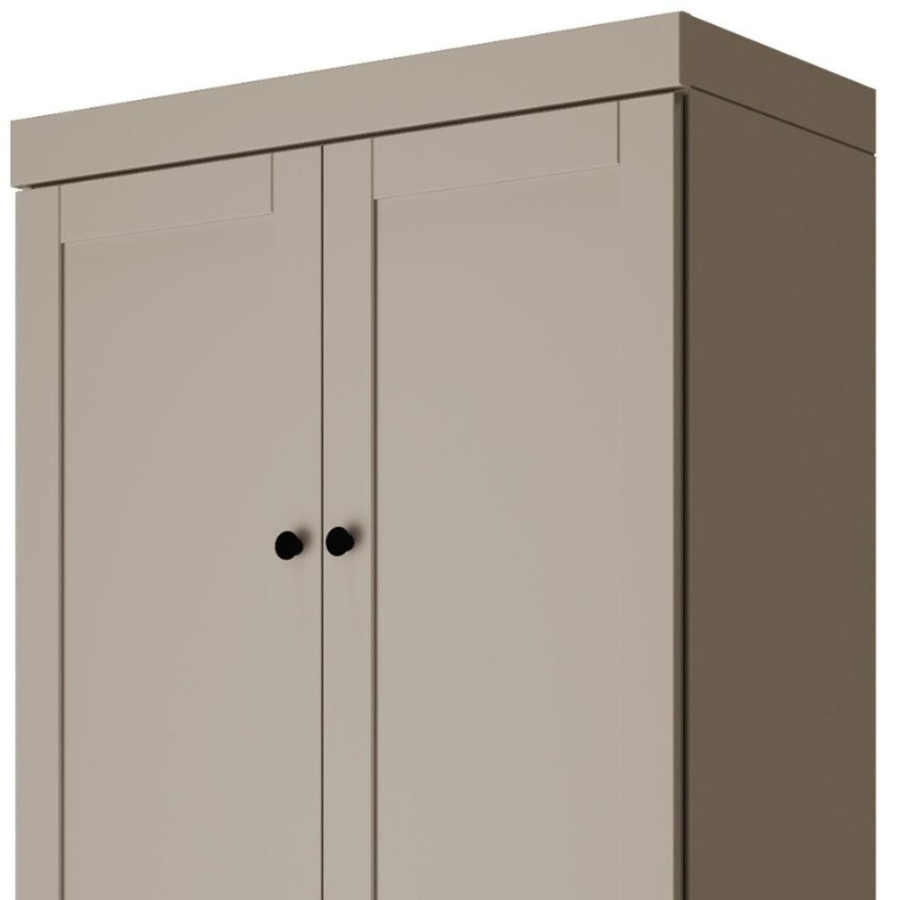 Beige Solid Wood Four Door Two Drawer Pantry or Storage Closet - 72-inch