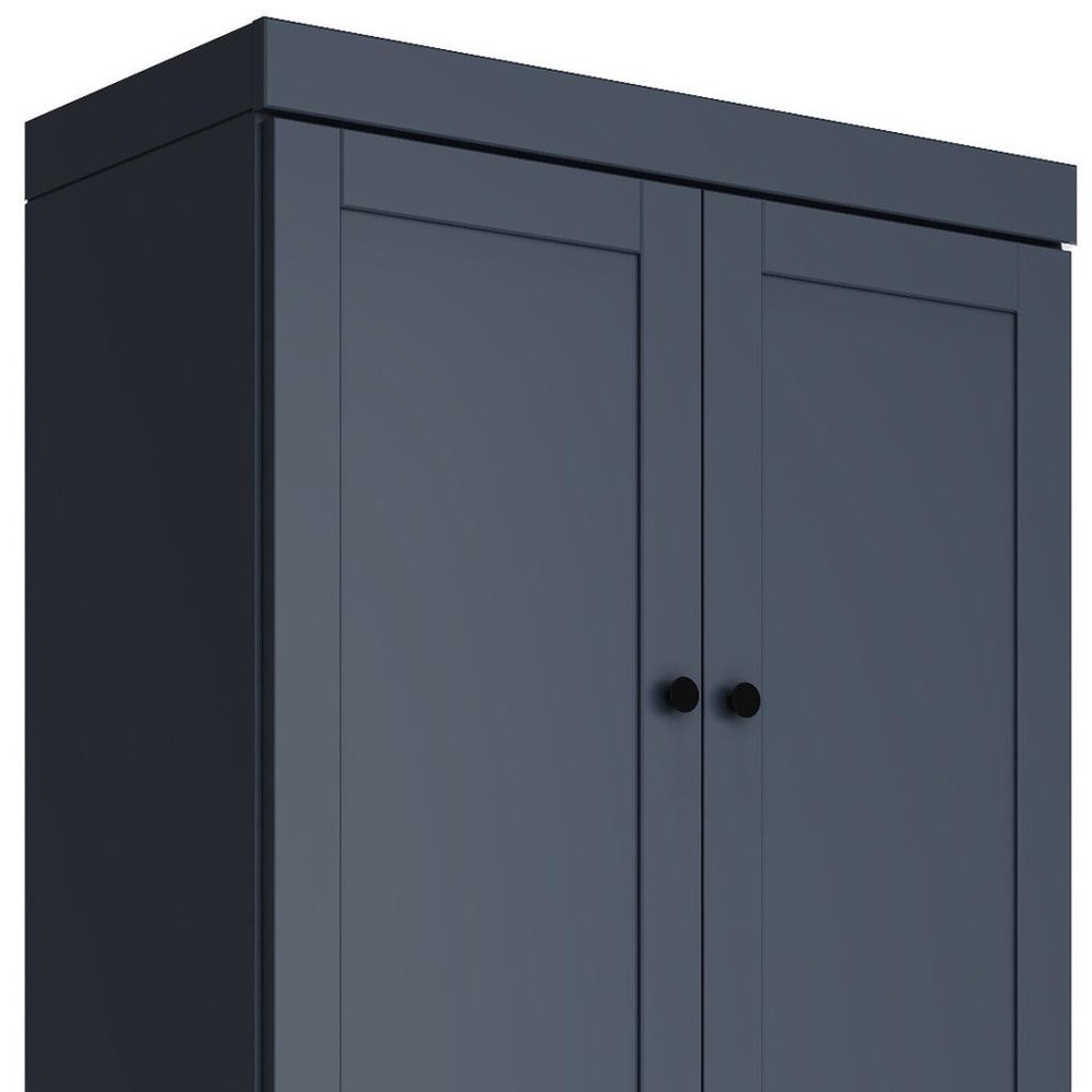 French Blue Solid Wood Four Door Two Drawer Pantry or Storage Closet - 72-inch