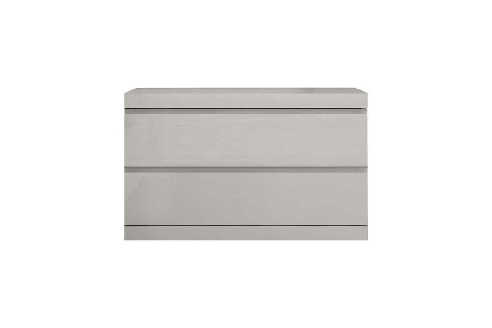Light Gray Wood Two Drawer Nightstand - 20-inch