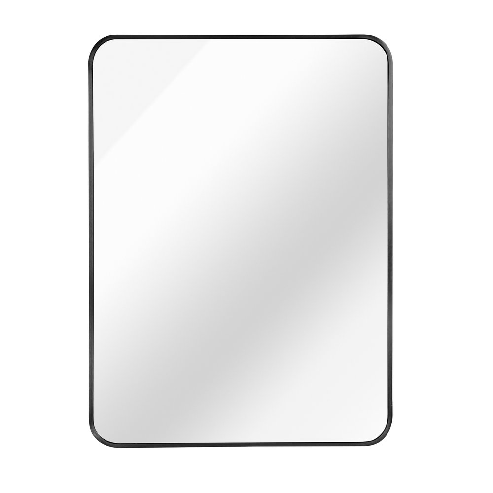 Black Aluminum Framed Accent Mirror - 36-inch