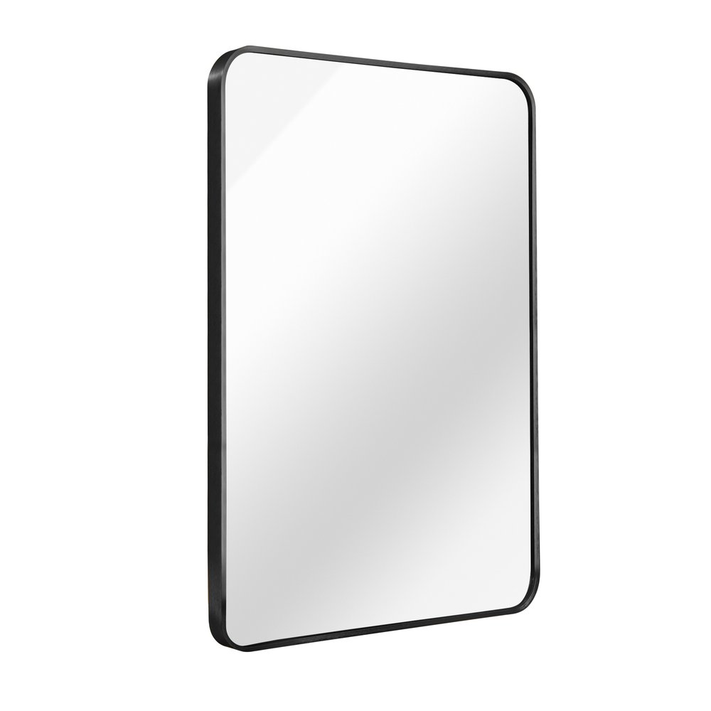 Black Aluminum Framed Accent Mirror - 36-inch