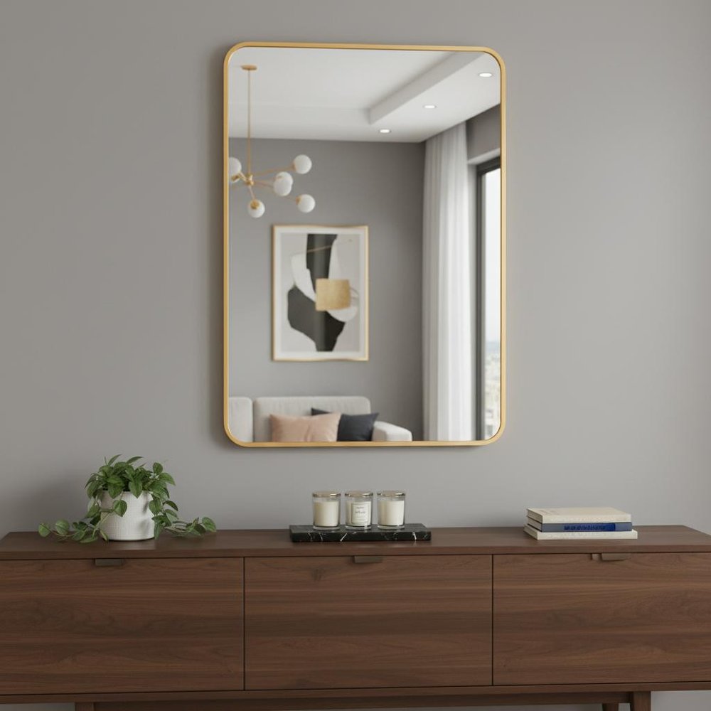 Gold Aluminum Framed Accent Mirror - 36-inch