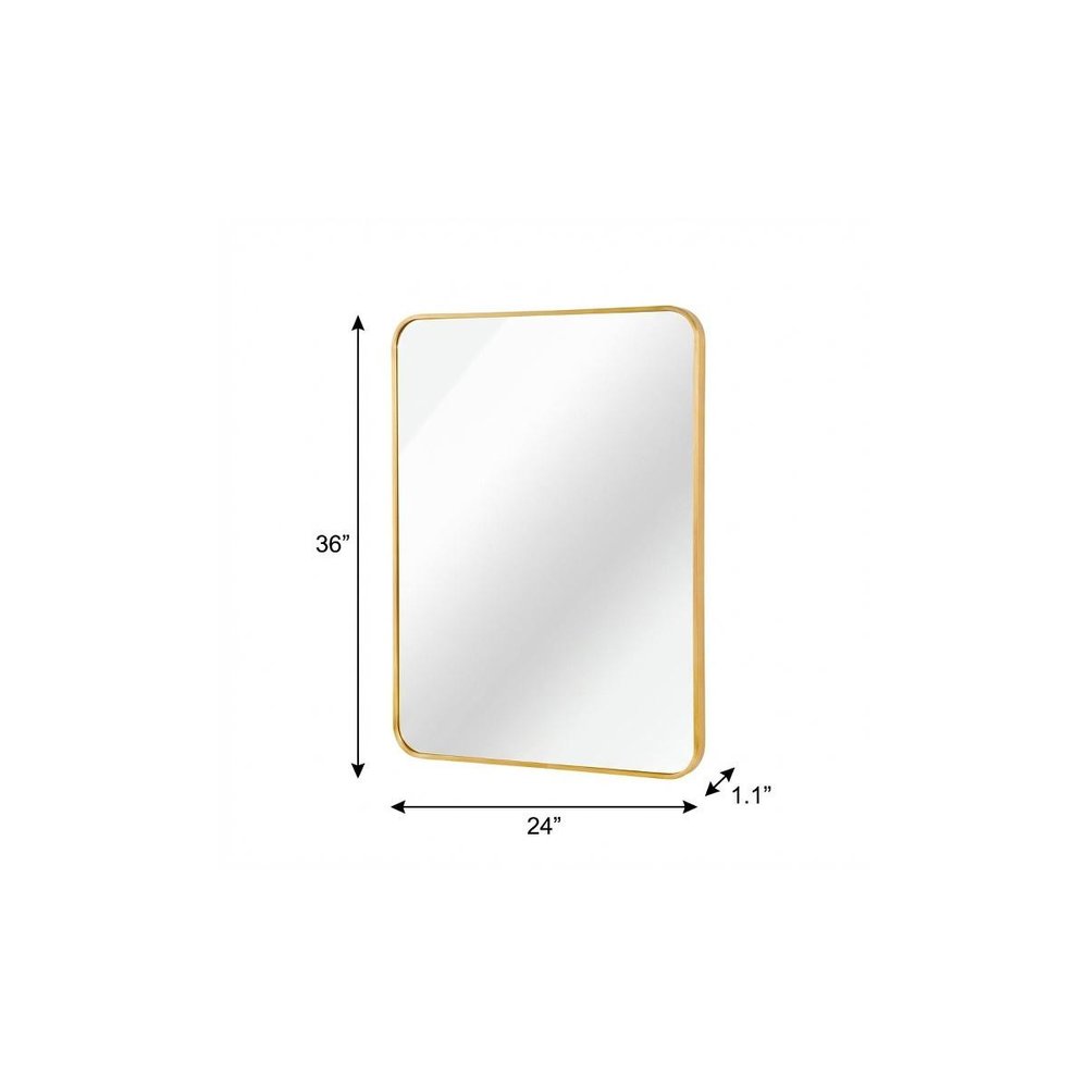 Gold Aluminum Framed Accent Mirror - 36-inch