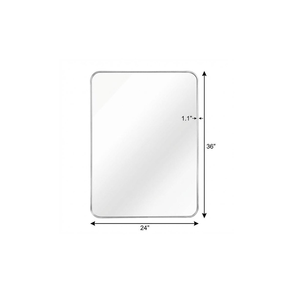 Silver Aluminum Framed Accent Mirror - 36-inch