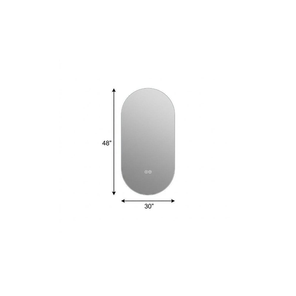 Oval Lighted Frameless Anti Fog Bathroom Vanity Mirror - 48-inch