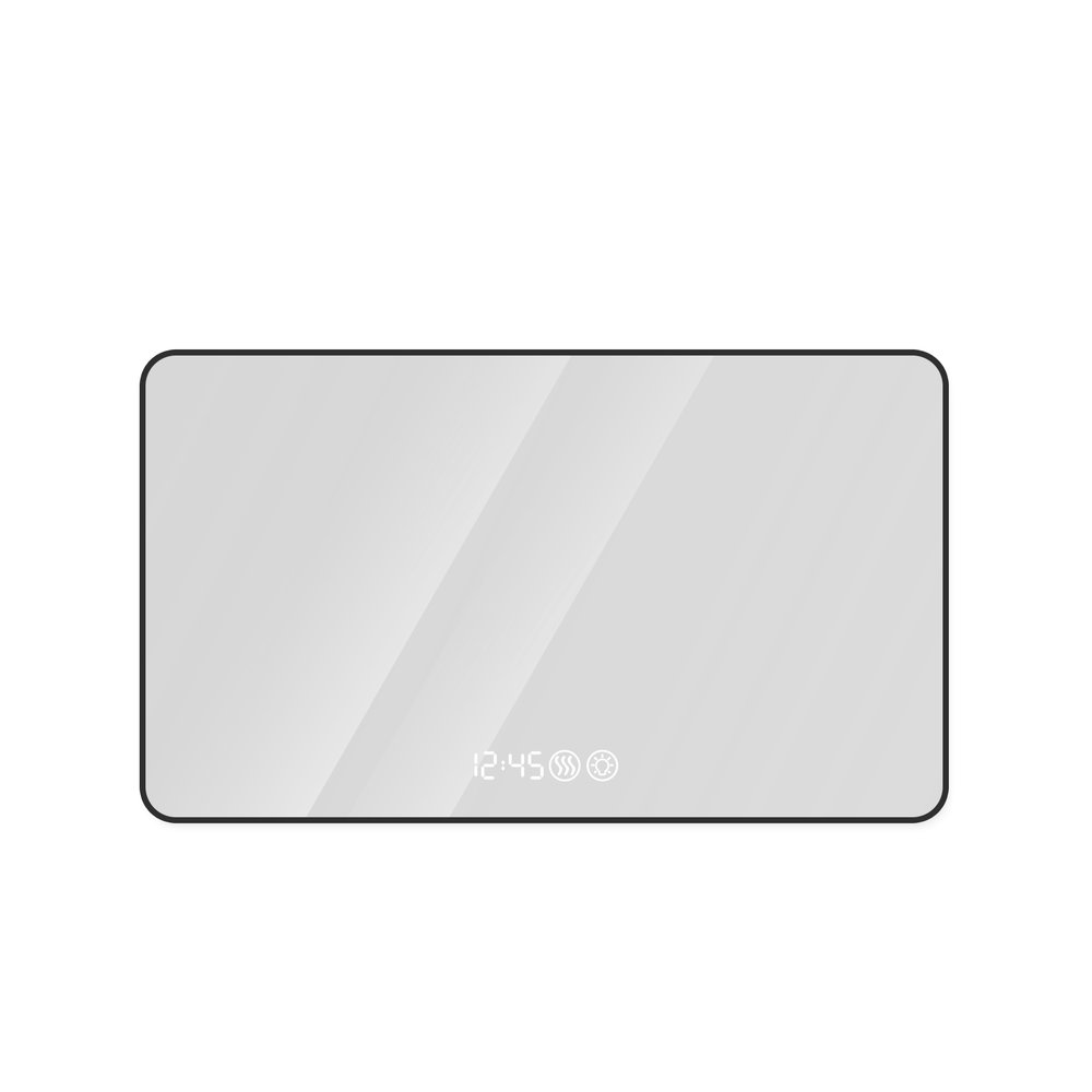 Black Aluminum Lighted Framed Anti Fog Bathroom Vanity Mirror - 32-inch