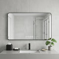 Black Aluminum Lighted Framed Anti Fog Bathroom Vanity Mirror - 32-inch