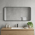 Black Aluminum Lighted Framed Anti Fog Bathroom Vanity Mirror - 24-inch