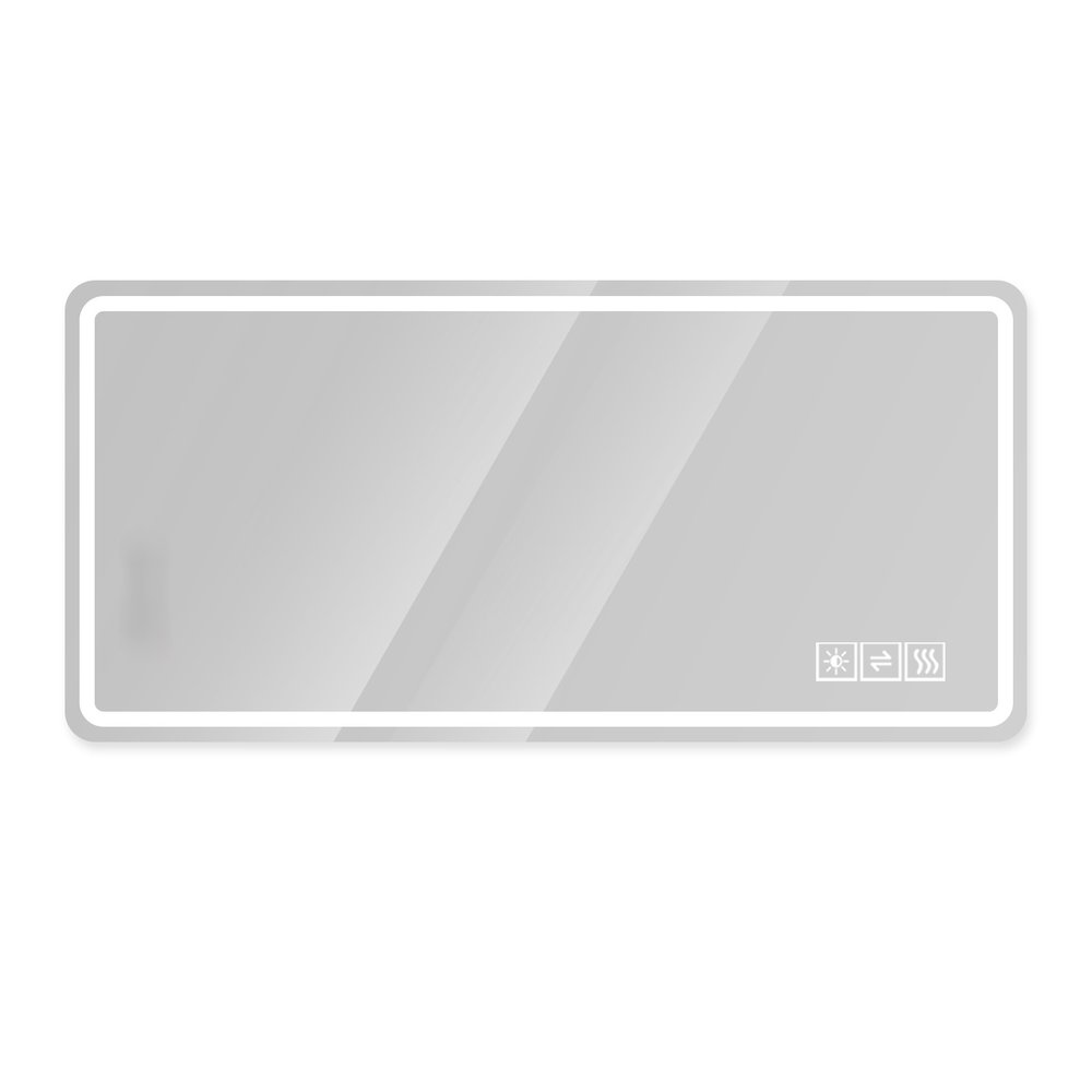 Lighted Frameless Anti Fog Bathroom Vanity Mirror - 28-inch